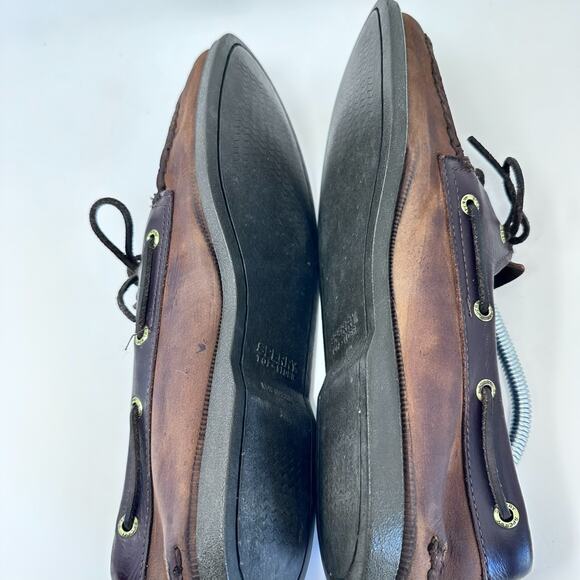 SPERRY TOP SIDER - 0195412 Two-Tone Brown Tan Leather Boat Shoes, Mens 11 M - Picture 11 of 15